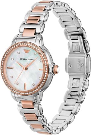 Чоловічий браслет Emporio Armani з нержавіючої сталі або шкіри з застібкою-ланцюгом (Чорний)