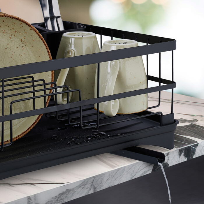 Relaxdays Dish Drainer with Automatic Drainage