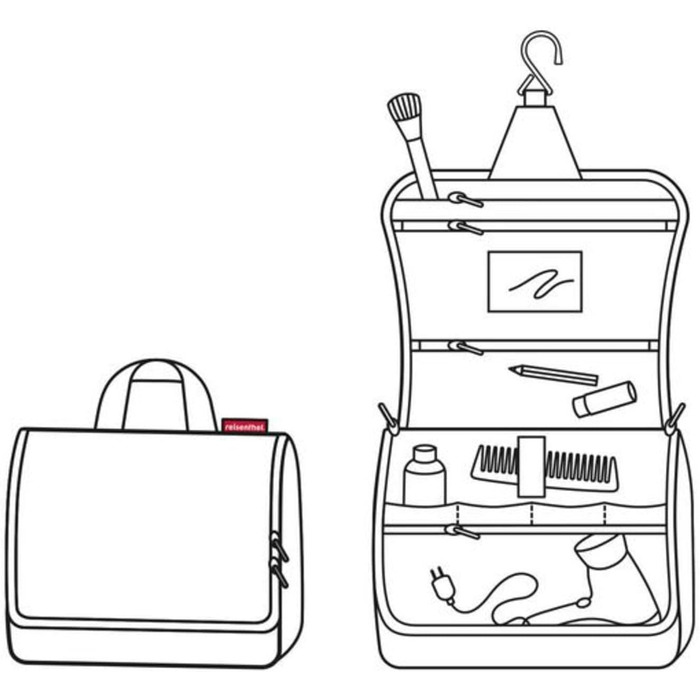 Сумка-органайзер Reisenthel Toiletbag XL сірого кольору (Smiley Grey) з гачком, водонепроникний матеріал