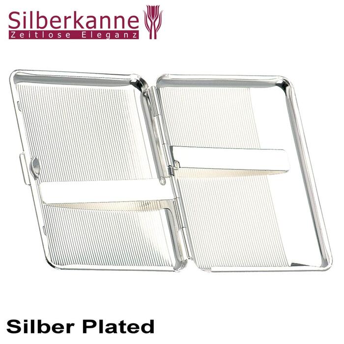 Сріблястий двосторонній портсигар Silberkanne Hamburg 6,5x9,5 см, преміум якість, посріблений метал
