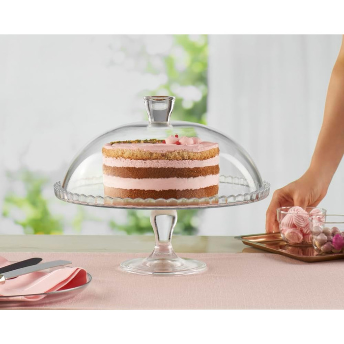 Пасубаче Патісері 95200 - Тортниця зі ніжкою та кришкою, скло 25.4 см
