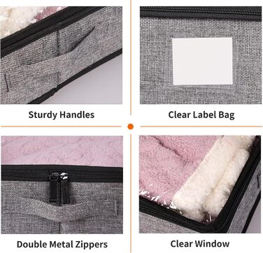 Контейнери для зберігання під ліжком Fixwal, 4 шт. – низький профіль, міцні стінки, органайзери для одягу