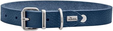 Нашийник для собак HUNTER Grenada з натуральної шкіри, темно-синій, ручної роботи, для тренувань та повсякденного використання, міцний, комфортний, елегантний дизайн, розмір 39-48 см
