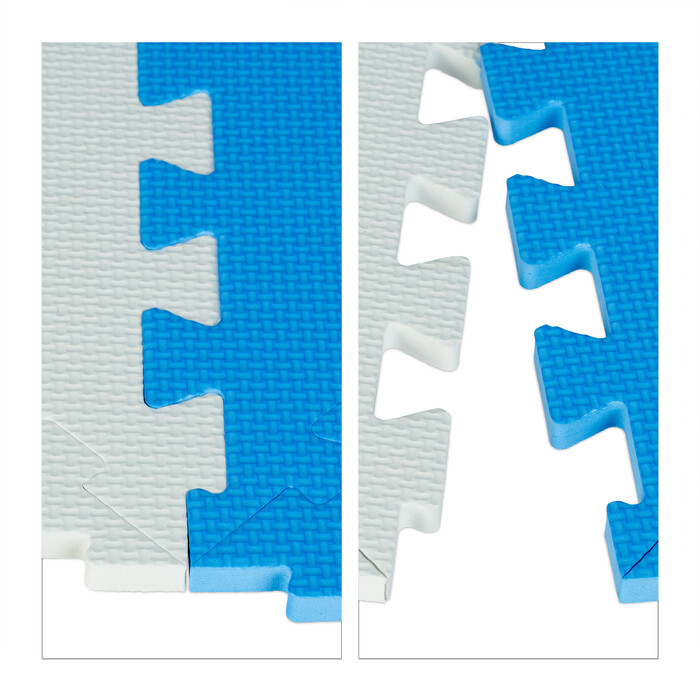 Relaxdays Puzzle Mat Blue and White