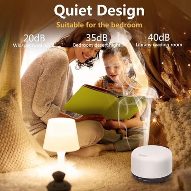 Аромадифузор Hianjoo 450мл з таймером, ультразвуковий, 7 кольорів LED, з пультом, для спа/офісу/йоги - темне дерево