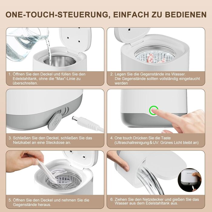 Ультразвуковий очищувач для зубних кап, брекетів та ювелірних виробів UV 45000Hz 24W - Dental Pod