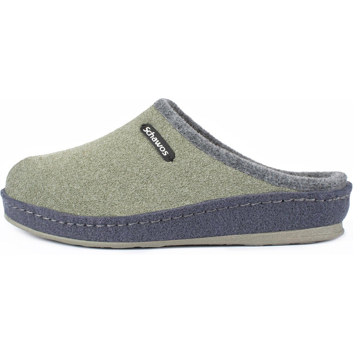 Домашні тапочки Schawos Lisa з ворсу для жінок, теплі, з підкладкою з шерсті, супінатор, неслизька підошва (37 EU, Зелений 10w)