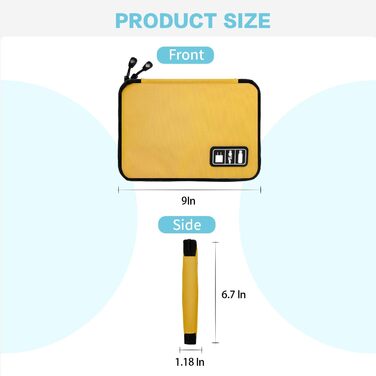 Органайзер для кабелів та аксесуарів для подорожей - LCSMAOKIN D-double Beige & C-gelbgrün
