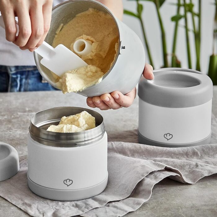 SPRINGLANE Ice Cream Container Set of 2, 500 ml, Stainless Steel, Ice Cream To Go Container, Freezer Box