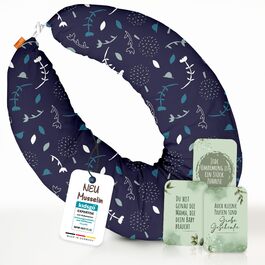 Подушка для вагітних Joyfill Stillkissen XXL, тестування акушерками, подушка для сну на боці, подушка для годування, темно-синій, 170 см