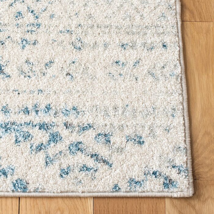 Килим SAFAVIEH Boho Tulum для вітальні, їдальні, спальні - короткий ворс, 183 x 274 см (61 x 213 см - бігун), слонова кістка та бірюзовий