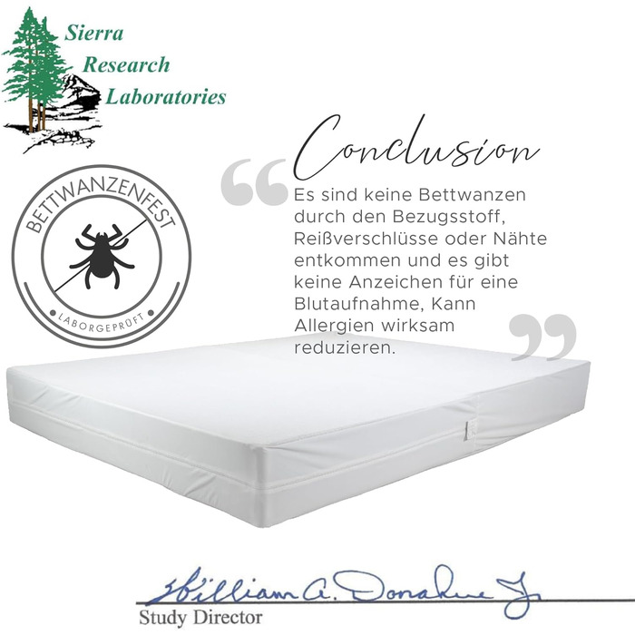 Degrees of Comfort Allergy Cover 90x200 cm Mattress Cover, Waterproof, Dust Mite Cover Anti Dust Mites and Bed Bugs Encasing with Zipper, Comfortable Cotton Surface, Height 13-16 cm