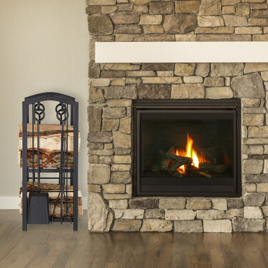 Relaxdays Firewood Rack with Utensil Holder