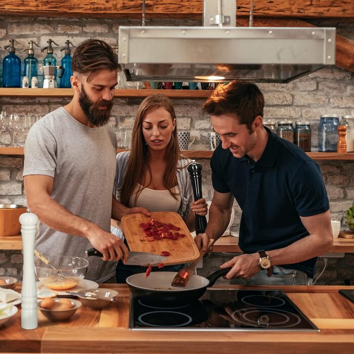 Набір млинків для солі та перцю Relaxdays, 2 шт., 40 см, дерев'яні, ручні, керамічний механізм, чорний/білий