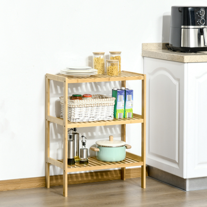 Стелаж HOMCOM Regal з бамбука, 3 полиці, 62 x 33 x 80 см, натуральний колір