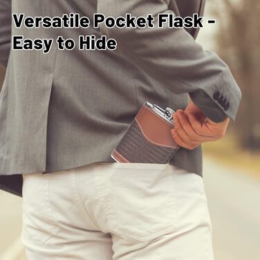 Чоловічий фляга LH HOME 237 мл з нержавіючої сталі 304, подарунковий набір з воронкою та стаканами, чорний (A)