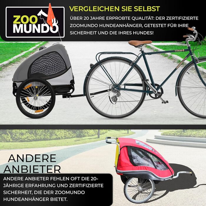 Причіп для велосипеда Zoomundo Buddy для собак, блакитний (сірий)