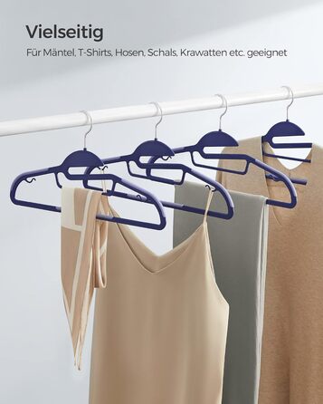 Плечики для одягу SONGMICS, 20 шт., пластикові, обертаються, сірі, для економії місця