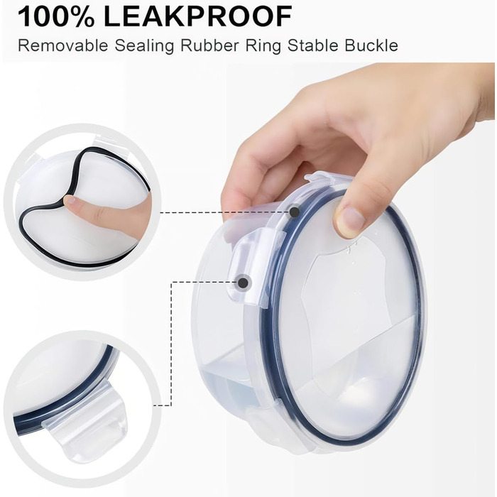 Контейнери для зберігання їжі 48er з кришкою, набір контейнерів для Meal Prep, 24 контейнери + 24 кришки, герметичні та стійкі до протікання, BPA-free, придатні для миття в посудомийній машині, заморожування та використання в мікрохвильовій печі, BXH-24