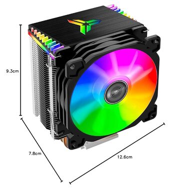 Охолоджувач CPU TZMRIT MR-CR1400 RGB: 4 теплові трубки, RGB вентилятор 126 мм, PWM 92 мм, для AMD Ryzen/Intel LGA 1700 115X