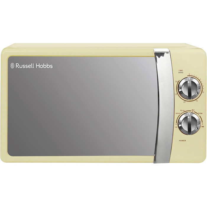 Мікрохвильова піч Russell Hobbs RHMM701C, 17 л, 700 Вт, кремовий колір, 5 рівнів потужності, таймер, функція розморожування