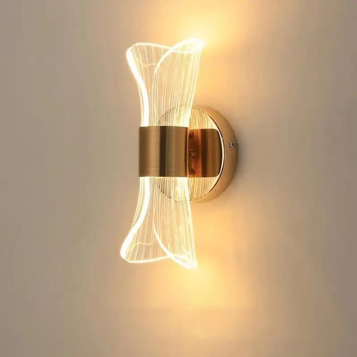 DELIPOP Настінне світильник Wandleuchte, 12W LED, 3 кольори світла (теплий/холодний/нейтральний), золотий, для спальні, вітальні, коридору, сходових маршів