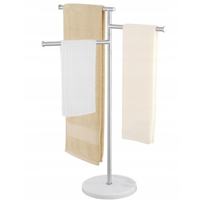 Підлоговий вішак для рушників у ванну кімнату з мармуровою основою, 102 см