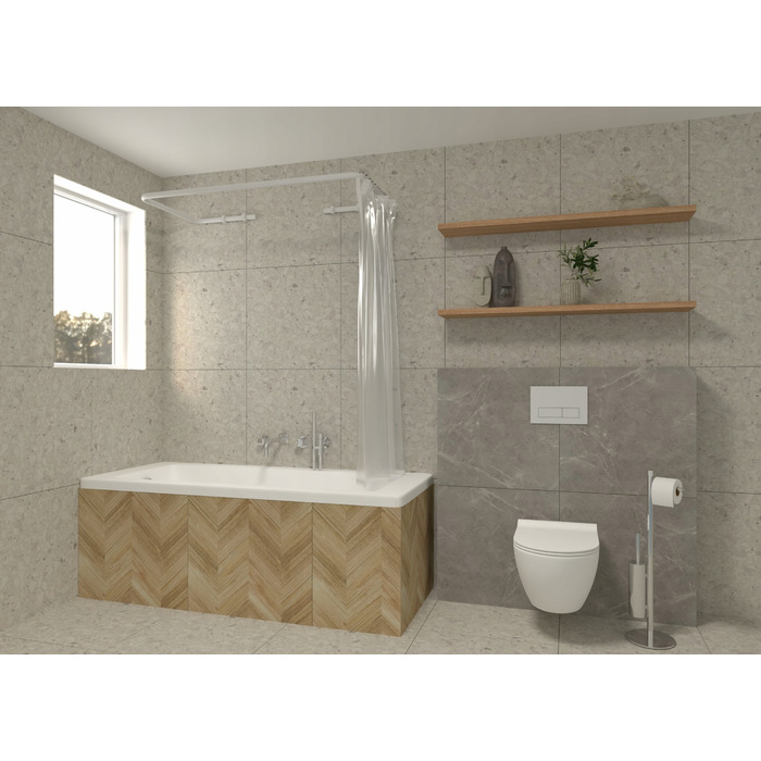 Кутовий штанга для душу Sasko 70-120 x 25 мм, білий