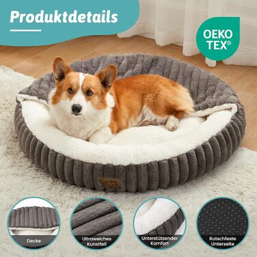 Кігтеточка-лежанка для котів та маленьких собак, кругла, з ковдрою, антистресова, сірого кольору, 89x89x18 см