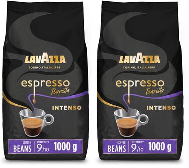 Кава в зернах Lavazza Espresso Barista Intenso, інтенсивність 9/10, середній обсмал, 1 кг (набір 2 упаковки)