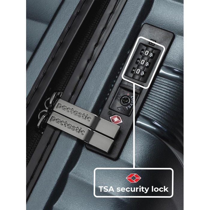 Легкий валіза-тележка з жорстким корпусом, 50 x 32 x 75 см, 103 літри, 3,63 кг, поліпропілен, TSA-замок, набір 3 шт. (темно-сірий металік)