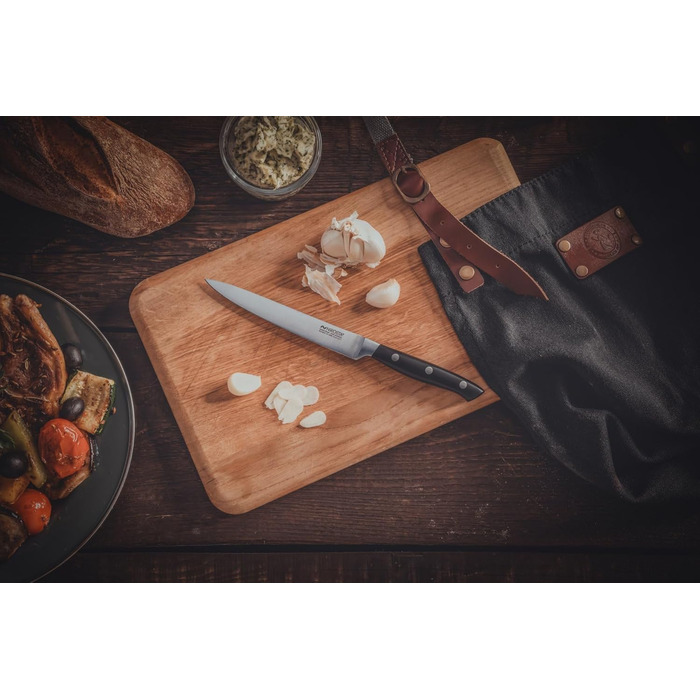 Ніроста Trinity – професійний ніж із нержавіючої сталі 34 см для овочів та фруктів, ручне заточування, важка ручка з захистом пальців