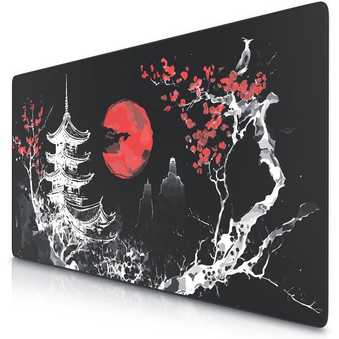 Килимок для миші Titanwolf XXXL 1200x600mm з мотивом Японського живопису (чорний)