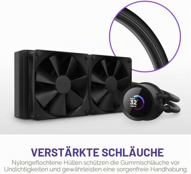 Рідинне охолодження процесора NZXT Kraken 280 RGB, 280мм, з LCD-дисплеєм, чорний