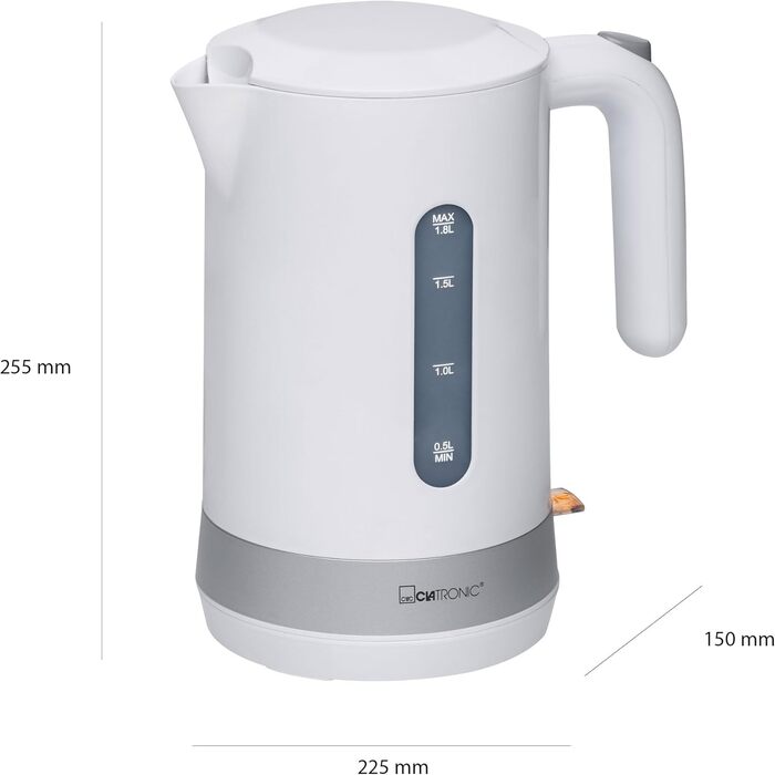 Електричний чайник Clatronic WK 3837: скляний, 1,7 л, без BPA, з підсвічуванням