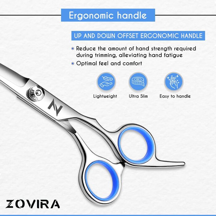 Набір для грумінгу собак та котів: професійні ножиці для стрижки шерсті з чохлом з екошкіри, нержавіюча сталь