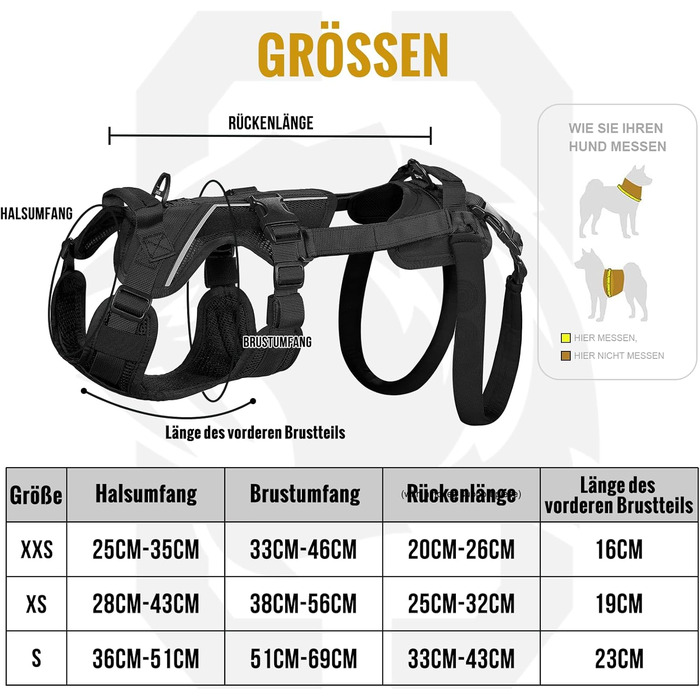 Шлейка для собак OneTigris Hopper для підтримки та реабілітації, чорна, XS (3-5 кг)