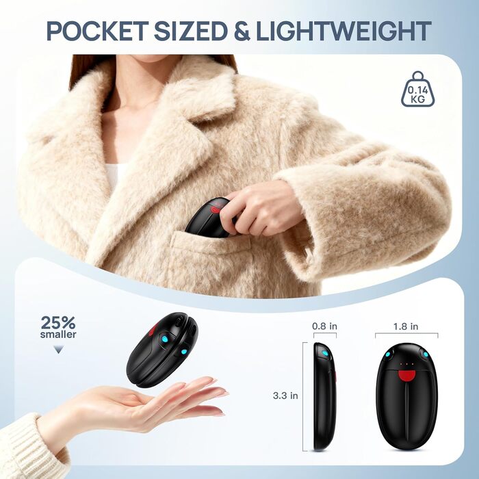 Електричні грілки для рук, набір 2 шт. - USB, 20 годин тепла, 3 температурні режими, для спорту та Raynaud's/Артрит, чорний