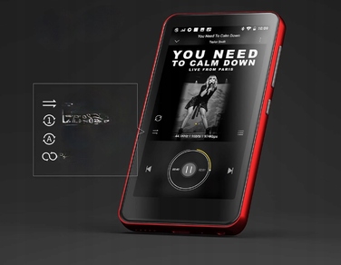 MP3-плеєр з Bluetooth та Wi-Fi, 16 ГБ, сенсорний екран, червоний