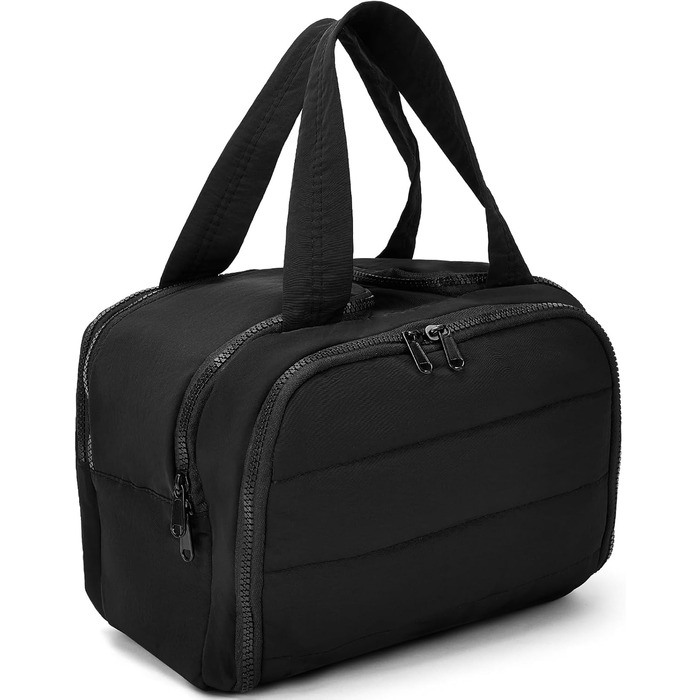 Чоловіча та жіноча косметичка для подорожей Axcone, велика, широка, органайзер для косметики та аксесуарів, ручна поклажа, чорна (T7151)