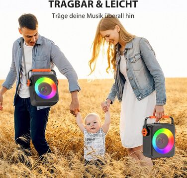 Машина караоке з 2 бездротовими мікрофонами, портативна Bluetooth 5.3 караоке-система, динамік з RGB-підсвічуванням, караоке-система для дому та вечірок, модель S66-new