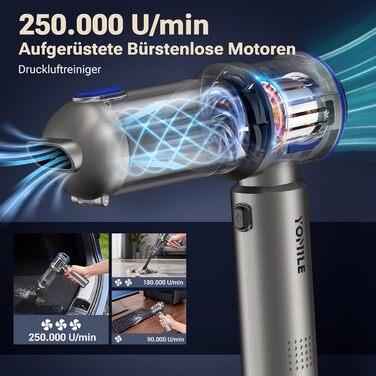Акумуляторний портативний міні-пилосос Yomile AD10 27000Pa 150W для авто, дому та офісу