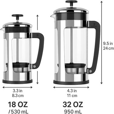 Френч-прес ESPRO P5 532 мл з подвійною мікрофільтрацією, для кави та чаю, з нержавіючої сталі, без осаду та гіркоти
