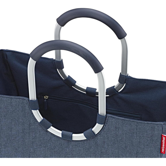reisenthel Loop Shopper L Herringbone Dark Blue - Shopping Bag with 25L Capacity - B 46 x H 34.5 x D 25 cm, OR4113