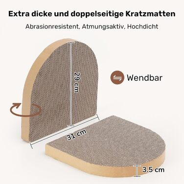 Котяче дряпальний борд FUKUMARU: диван з картону та фетру, 61 см, бежевий