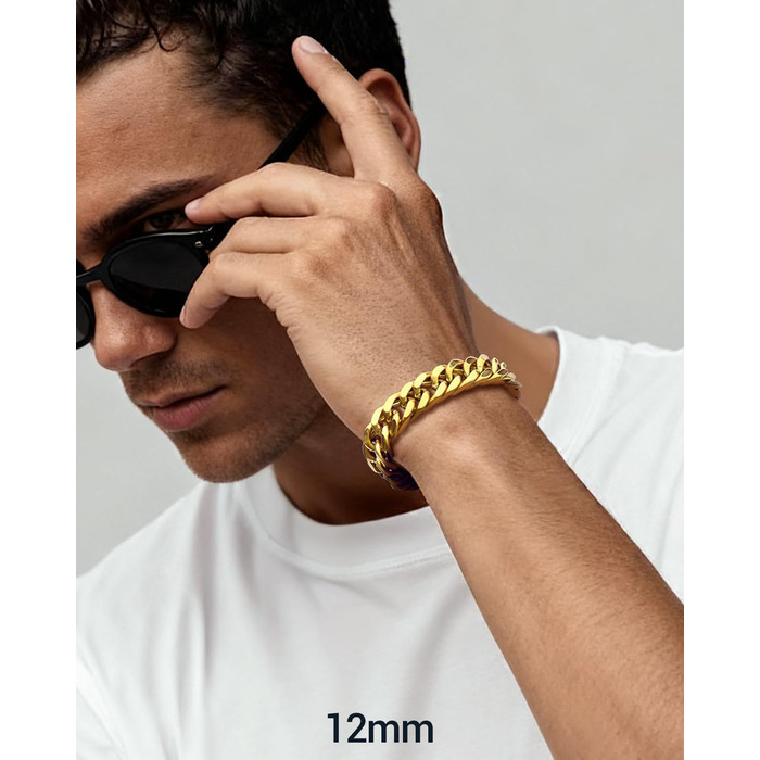Чоловічий браслет PROSTEEL з нержавіючої сталі з 18k золотом, чорний, ланцюговий, 19/21/23см, 8мм/12мм/16,5мм/17мм, браслет для чоловіків, стимпанк, хіп-хоп, мода