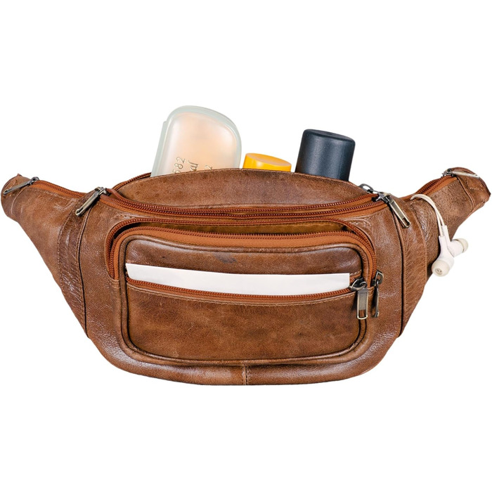 STILORD 'Maverick' - чоловіча/жіноча поясна/наплічна сумка з м'якої шкіри. Ідеальна для подорожей, фестивалів, трекінгу. Колір: античний коричневий