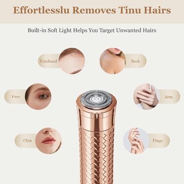 Електричний прилад для видалення волосся для жінок, бездротовий депілятор, безболісний електробритва для губ, рук, обличчя, пушкового волосся (Золотий)
