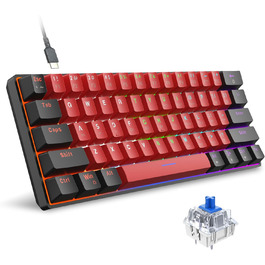 Механічна ігрова клавіатура Snpurdiri 61 клавіша з RGB підсвічуванням (Blue Switch/Black Red)