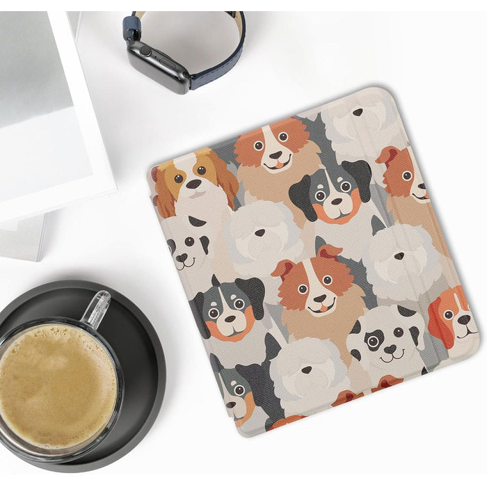 Чохол-книжка kwmobile для Kobo Libra 2 - захисний чохол для eReader, Magnolien Rosa Weiß Altrosa (багато варіантів: білий, світло-коричневий, сірий)